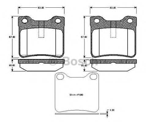 BOSCH 0986TB2176 Комплект тормозных колодок, дисковый тормоз