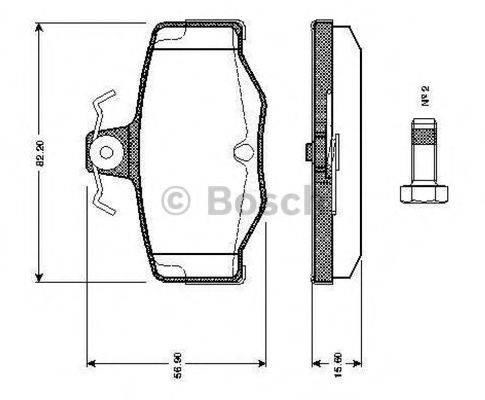 BOSCH 0986TB2191 Комплект тормозных колодок, дисковый тормоз