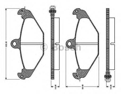 BOSCH 0986TB2192 Комплект тормозных колодок, дисковый тормоз