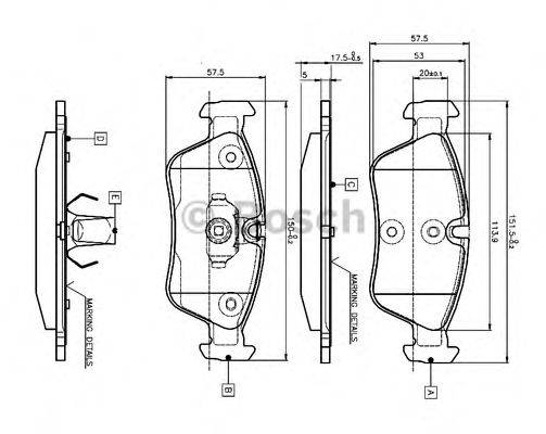 BOSCH 0986TB2209 Комплект тормозных колодок, дисковый тормоз