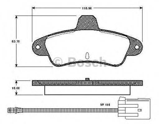 BOSCH 0986TB2242 Комплект тормозных колодок, дисковый тормоз