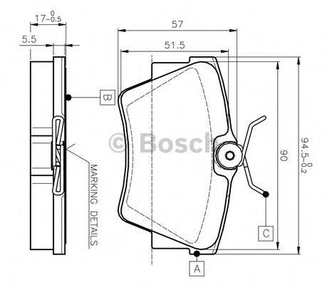 BOSCH 0986TB2290 Комплект тормозных колодок, дисковый тормоз