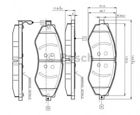 BOSCH 0986TB2319 Комплект тормозных колодок, дисковый тормоз