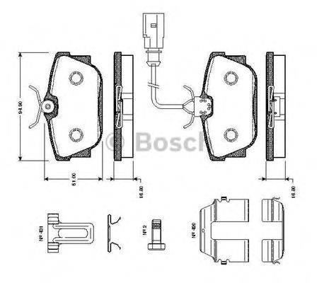 BOSCH 0986TB2376 Комплект тормозных колодок, дисковый тормоз