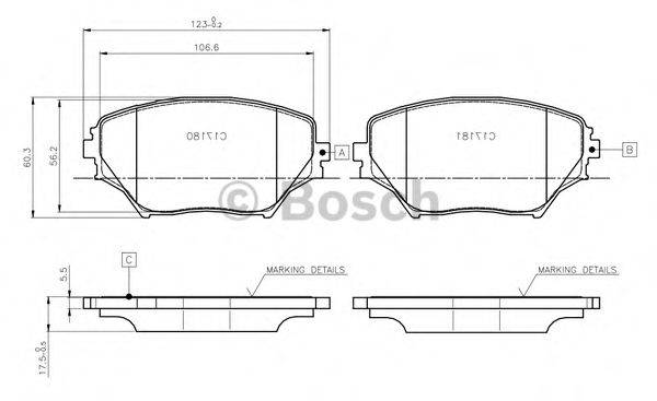 BOSCH 0986TB2390 Комплект тормозных колодок, дисковый тормоз