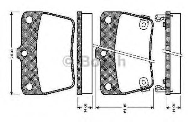 BOSCH 0986TB2406 Комплект тормозных колодок, дисковый тормоз