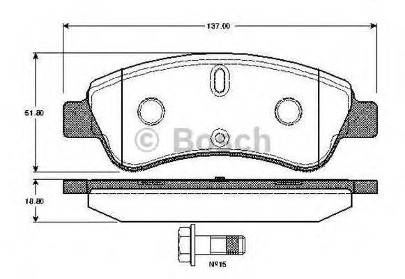 BOSCH 0986TB2407 Комплект тормозных колодок, дисковый тормоз