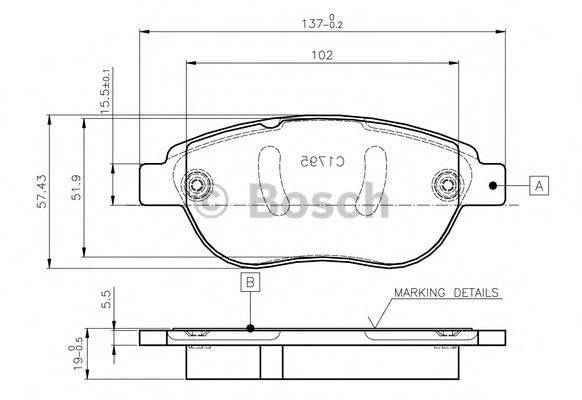 BOSCH 0986TB2409 Комплект тормозных колодок, дисковый тормоз