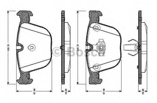 BOSCH 0986TB2422 Комплект тормозных колодок, дисковый тормоз