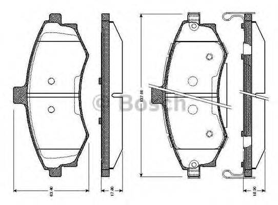 BOSCH 0986TB2423 Комплект тормозных колодок, дисковый тормоз