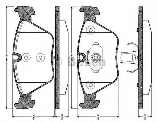 BOSCH 0986TB2435 Комплект тормозных колодок, дисковый тормоз