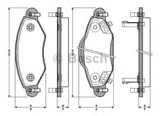 BOSCH 0986TB2443 Комплект тормозных колодок, дисковый тормоз