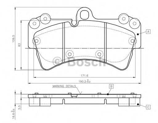 BOSCH 0986TB2455 Комплект тормозных колодок, дисковый тормоз