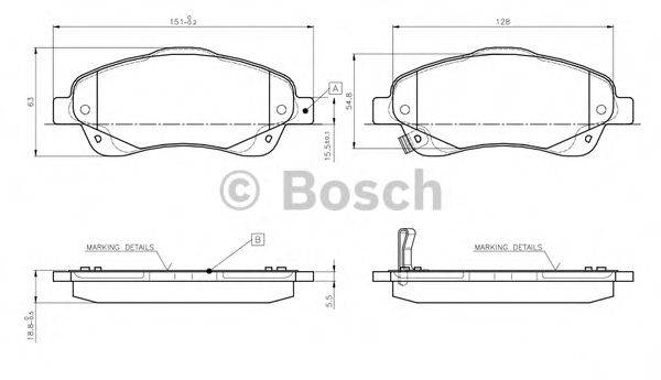 BOSCH 0986TB2463 Комплект тормозных колодок, дисковый тормоз