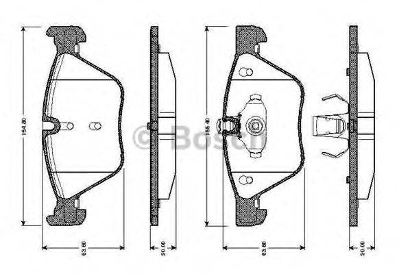 BOSCH 0986TB2466 Комплект тормозных колодок, дисковый тормоз