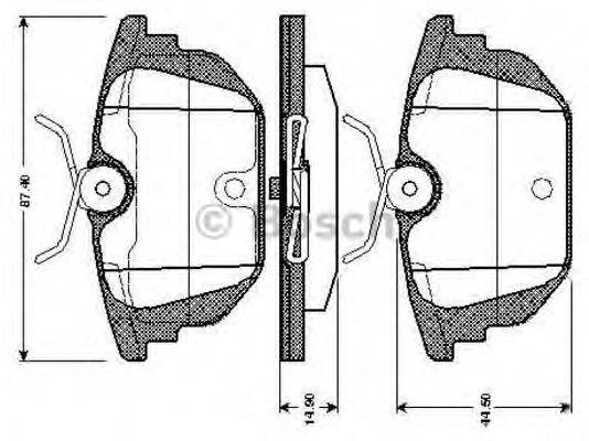 BOSCH 0986TB2780 Комплект тормозных колодок, дисковый тормоз