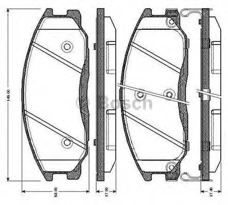 BOSCH 0986TB2815 Комплект тормозных колодок, дисковый тормоз