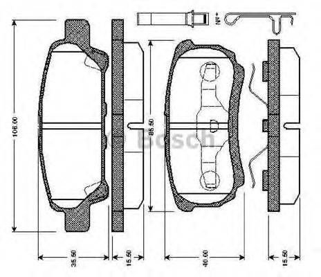 BOSCH 0986TB2866 Комплект тормозных колодок, дисковый тормоз