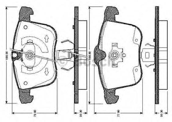 BOSCH 0986TB2867 Комплект тормозных колодок, дисковый тормоз