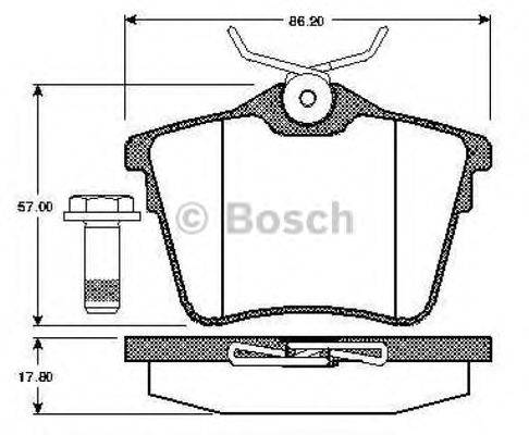 BOSCH 0986TB2881 Комплект тормозных колодок, дисковый тормоз