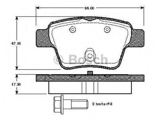 BOSCH 0986TB2896 Комплект тормозных колодок, дисковый тормоз