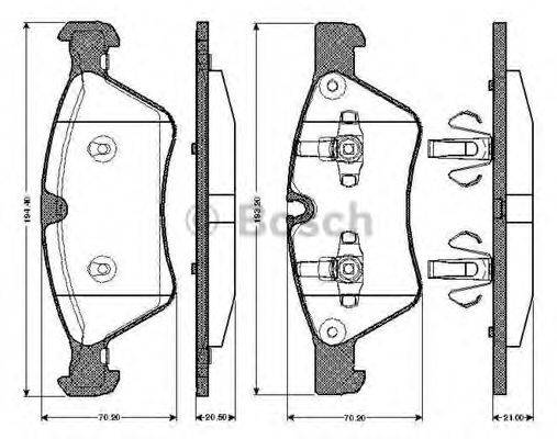 BOSCH 0986TB2928 Комплект тормозных колодок, дисковый тормоз