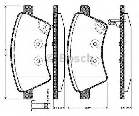 BOSCH 0986TB2936 Комплект тормозных колодок, дисковый тормоз