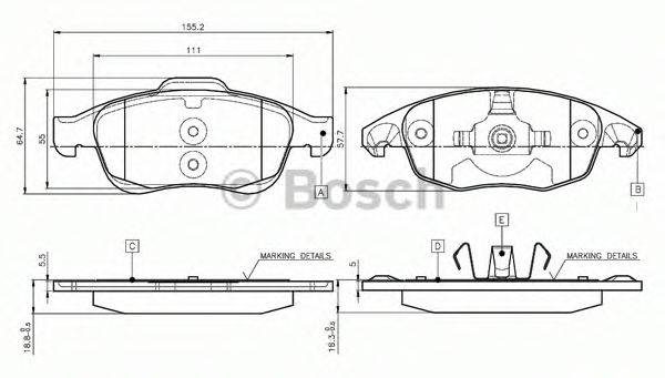 BOSCH 0986TB2949 Комплект тормозных колодок, дисковый тормоз