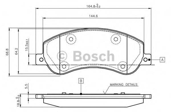 BOSCH 0986TB2951 Комплект тормозных колодок, дисковый тормоз