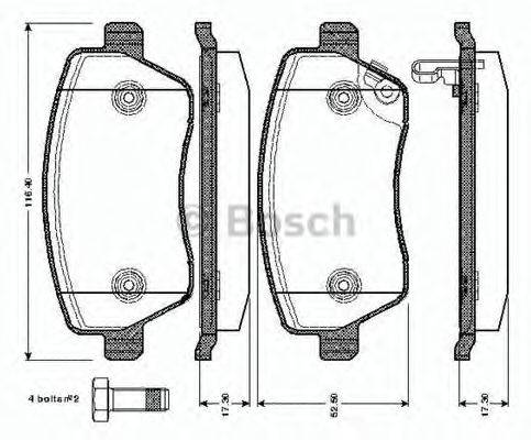 BOSCH 0986TB2965 Комплект тормозных колодок, дисковый тормоз