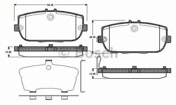 BOSCH 0986TB2970 Комплект тормозных колодок, дисковый тормоз