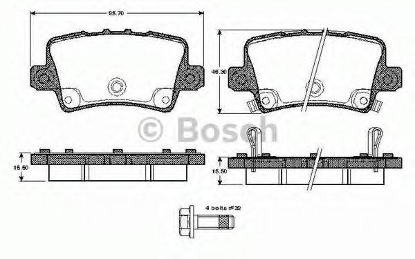 BOSCH 0986TB2974 Комплект тормозных колодок, дисковый тормоз