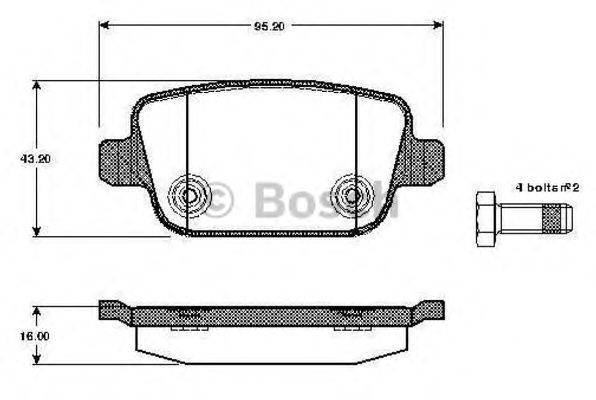 BOSCH 0986TB2984 Комплект тормозных колодок, дисковый тормоз