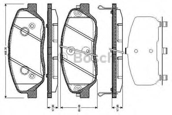 BOSCH 0986TB3002 Комплект тормозных колодок, дисковый тормоз