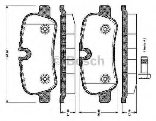 BOSCH 0986TB3021 Комплект тормозных колодок, дисковый тормоз