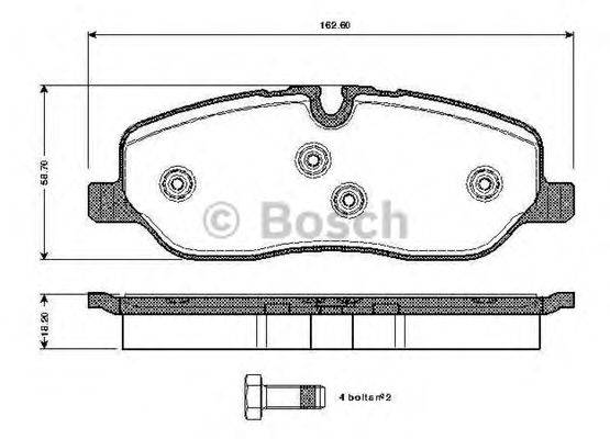 BOSCH 0986TB3022 Комплект тормозных колодок, дисковый тормоз