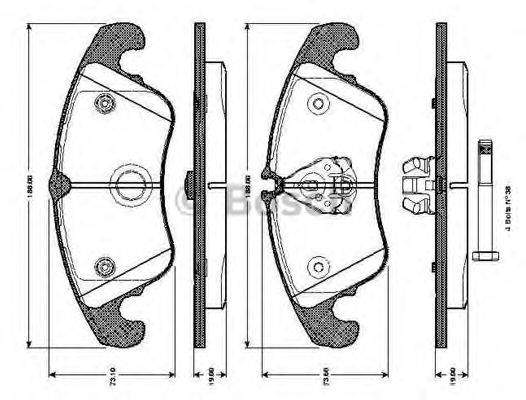 BOSCH 0986TB3032 Комплект тормозных колодок, дисковый тормоз