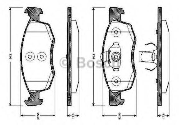 BOSCH 0986TB3038 Комплект тормозных колодок, дисковый тормоз