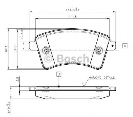 BOSCH 0986TB3062 Комплект тормозных колодок, дисковый тормоз