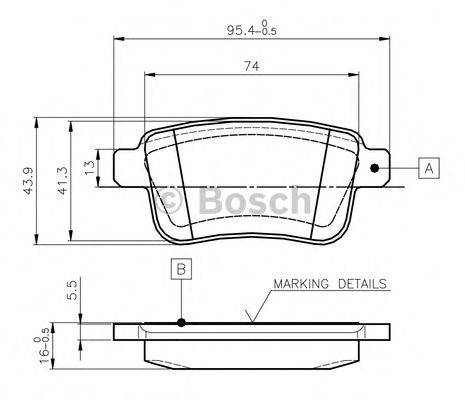 BOSCH 0986TB3063 Комплект тормозных колодок, дисковый тормоз