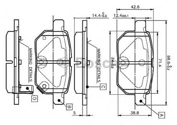 BOSCH 0986TB3071 Комплект тормозных колодок, дисковый тормоз