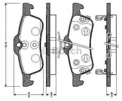 BOSCH 0986TB3073 Комплект тормозных колодок, дисковый тормоз