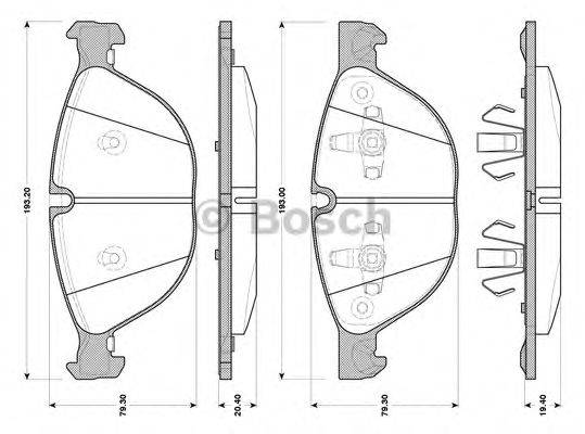 BOSCH 0986TB3077 Комплект тормозных колодок, дисковый тормоз