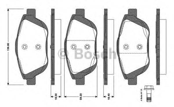 BOSCH 0986TB3094 Комплект тормозных колодок, дисковый тормоз