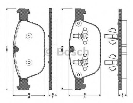 BOSCH 0986TB3095 Комплект тормозных колодок, дисковый тормоз