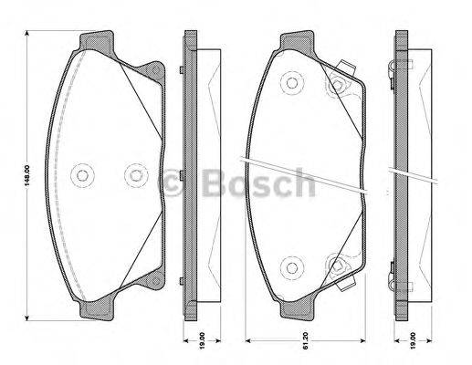 BOSCH 0986TB3103 Комплект тормозных колодок, дисковый тормоз