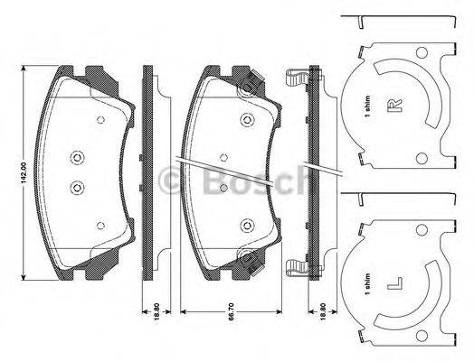 BOSCH 0986TB3107 Комплект тормозных колодок, дисковый тормоз