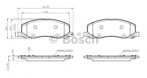 BOSCH 0986TB3108 Комплект тормозных колодок, дисковый тормоз