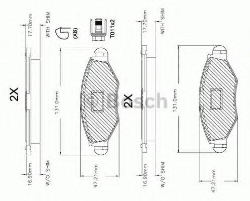 BOSCH F03A150014 Комплект тормозных колодок, дисковый тормоз