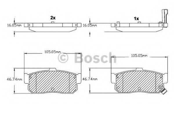 BOSCH F03B150019 Комплект тормозных колодок, дисковый тормоз